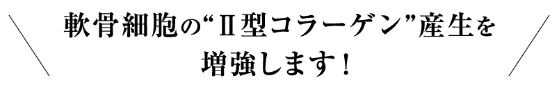 軟骨細胞の“Ⅱ型コラーゲン”産生を増強します！